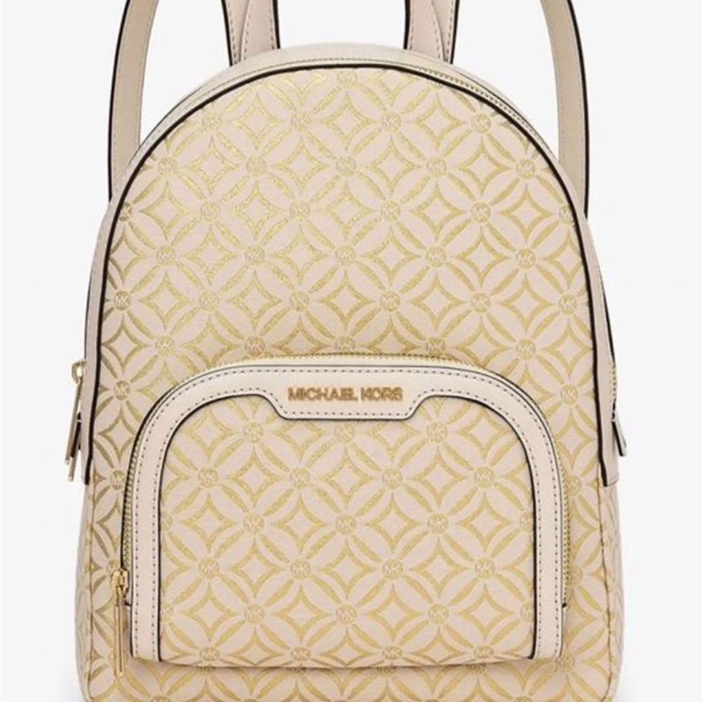 Michael Kors Jaycee Cream and Gold Women's Backpack Medium NWT